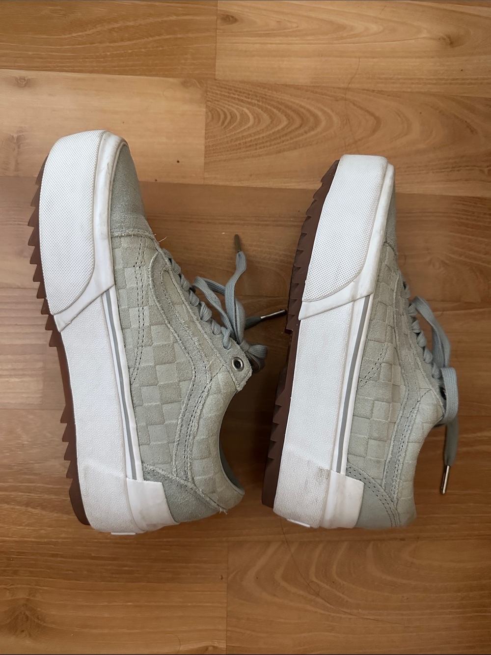 Vans Light Gray Suede platform Sneakers - Picture 3 of 6